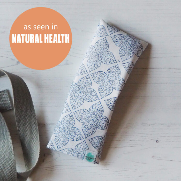 Yogipod Filigree Flower Eye Pillow featured in Natural Health magazine