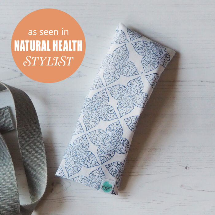 Yogipod Filigree Flower Eye Pillow featured in Natural Health and Stylist magazines