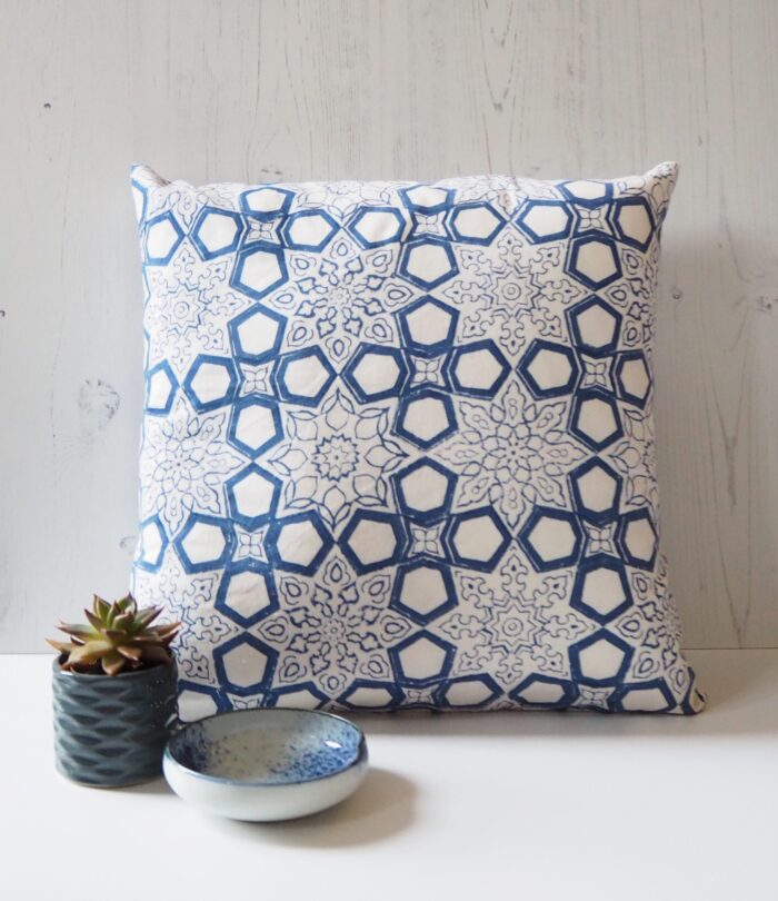 block printed scatter cushion