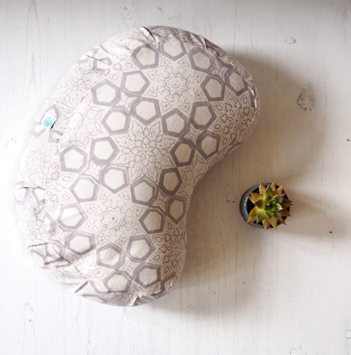 printed crescent meditation cushion yogipod