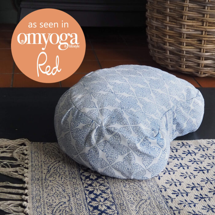 Yogipod Filigree Flower hand block printed meditation cushion