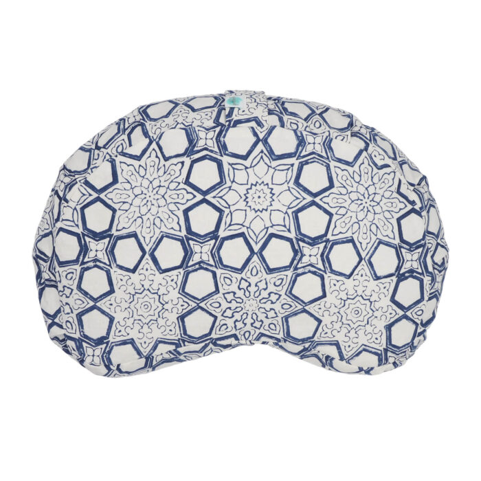 Yogipod Blue Fretwork buckwheat meditation cushion