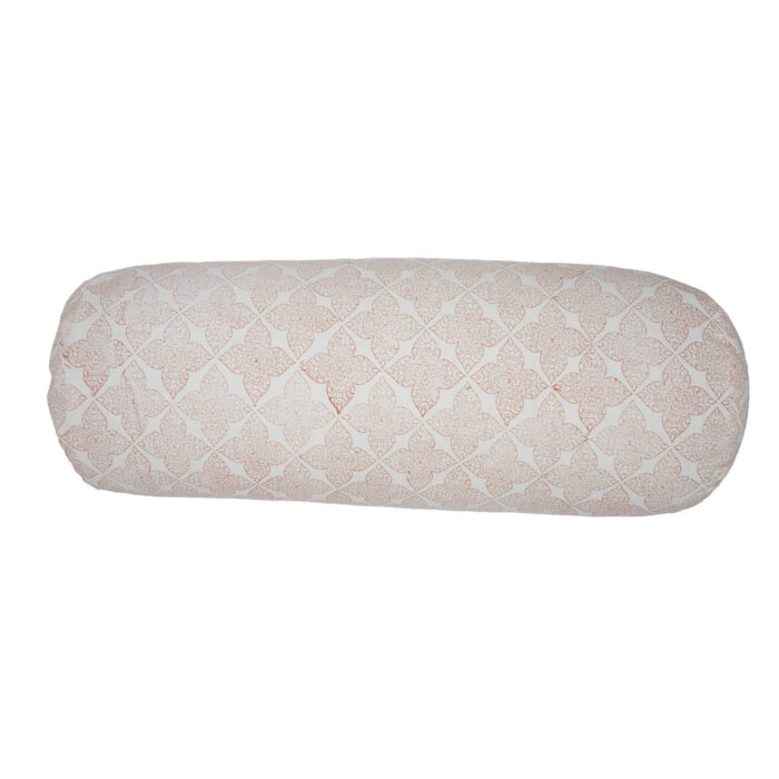 hand printed Yogipod yoga bolster filigree flower pink