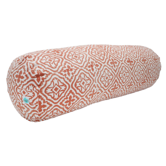 hand block printed yoga bolster jaipur pink yogipod