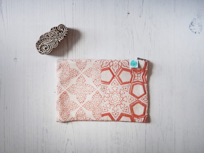 zero waste block printed pouch bag