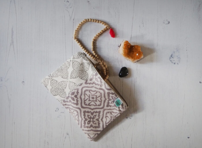 hand block printed zero waste bag pouch purse