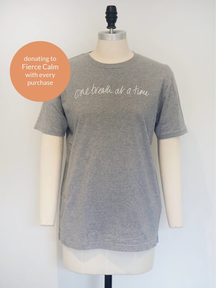 Yogipod breath inspired grey oversized t-shirt