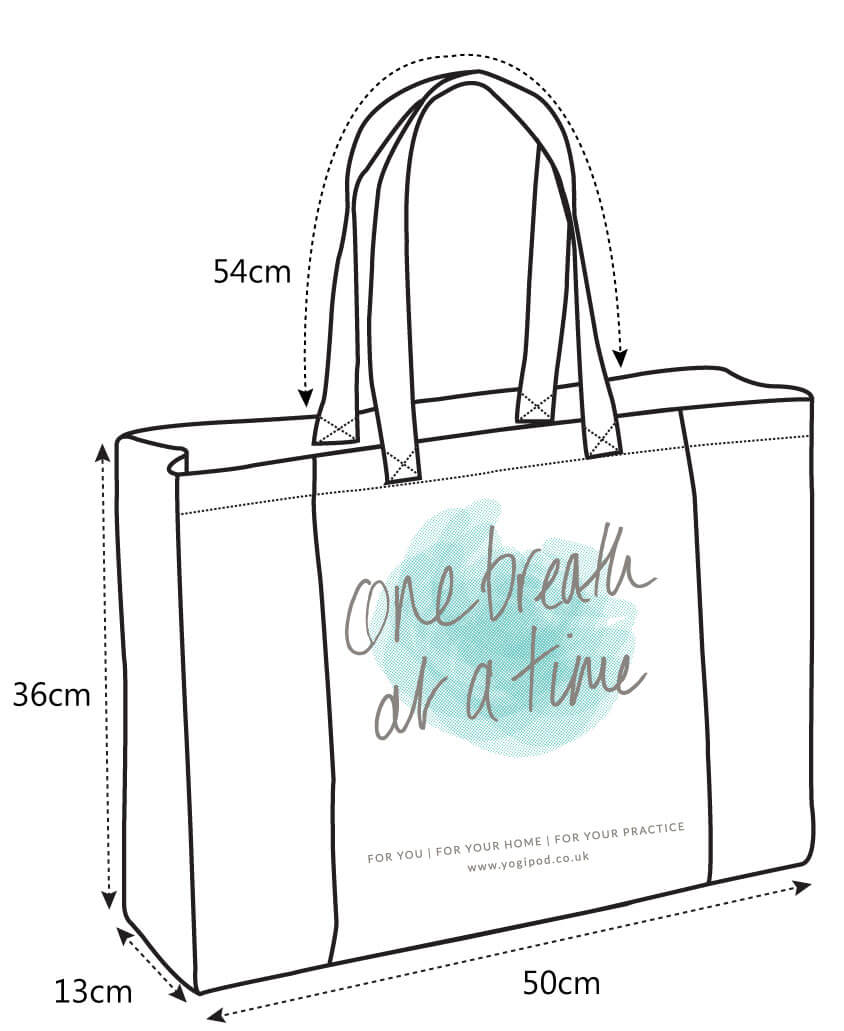 One Breath Tote Bag - Screen Printed Yoga Mat Bag - Yogipod