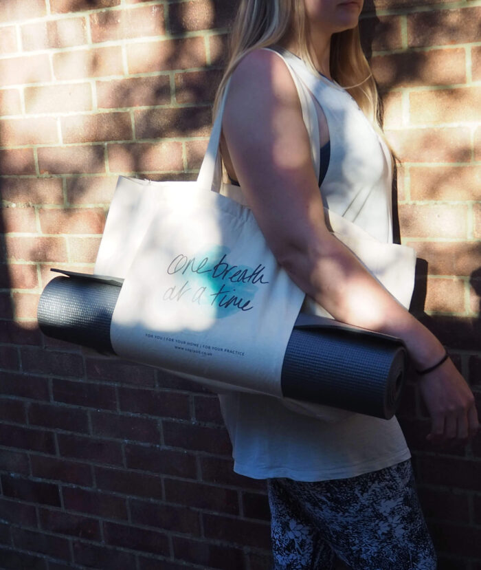 Yogipod hand screen printed yoga mat tote bag