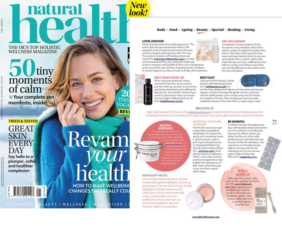 Yogipod Filigree Flower Eye Pillow featured in Natural Health magazine