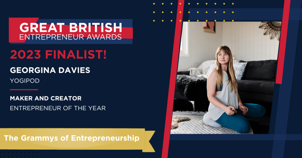 Yogipod founder Georgie Davies is a finalist in the Great British Entrepreneur Awards