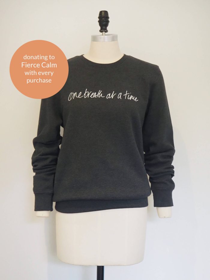 Yogipod One Breath at a Time grey sweatshirt