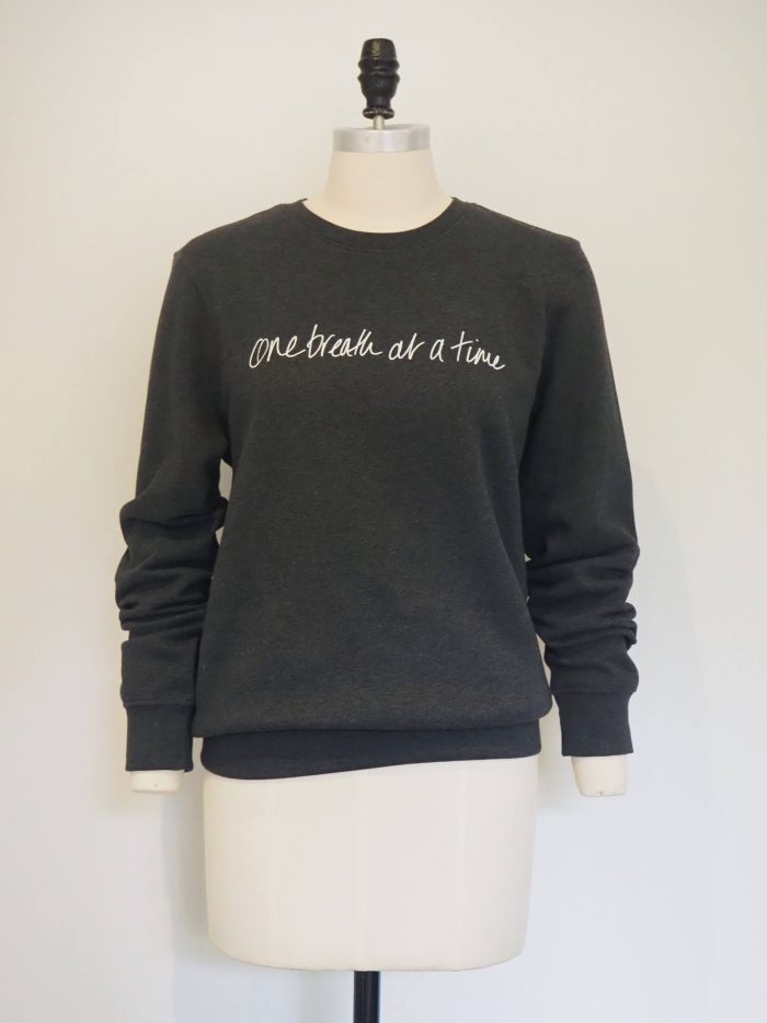 Yogipod One Breath at a Time grey sweatshirt
